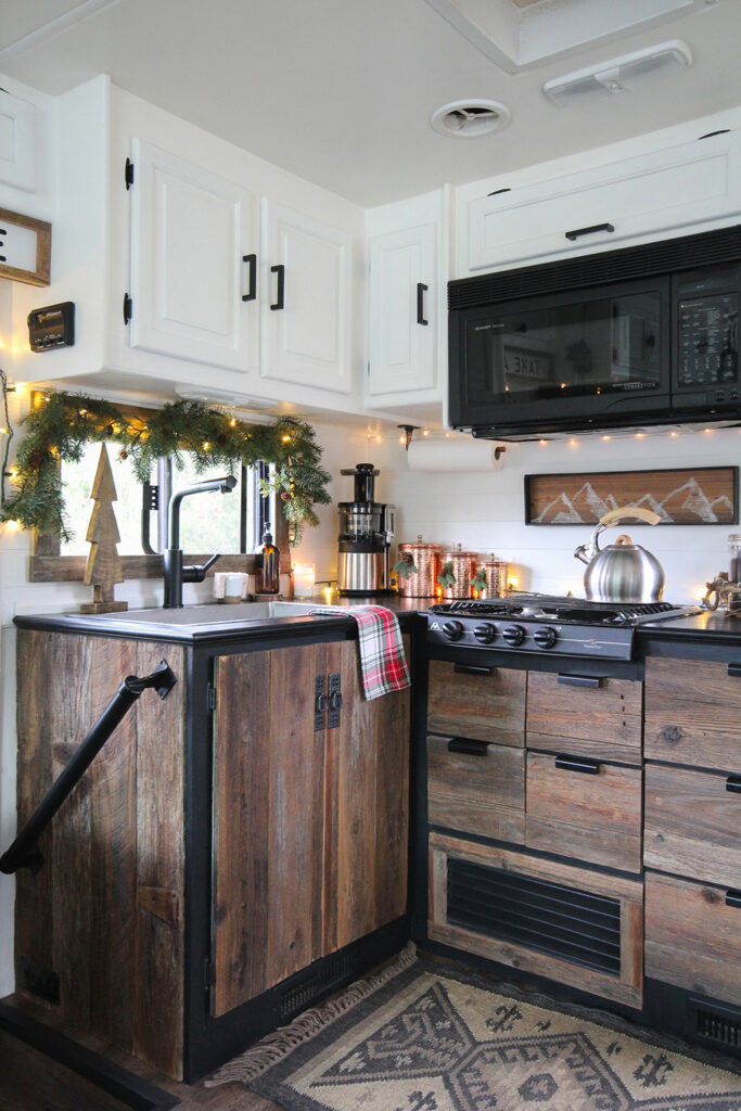 Christmas RV kitchen