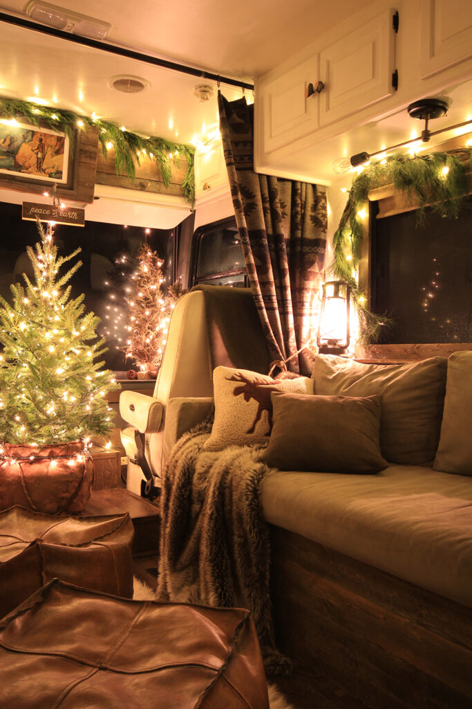 camper with live tree