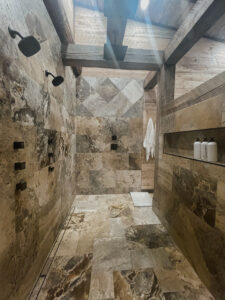 amazing mountain home walk-in shower at Blue Ridge Mountains Parade of Homes