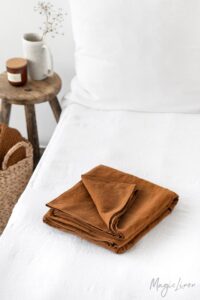 cinnamon linen top sheet