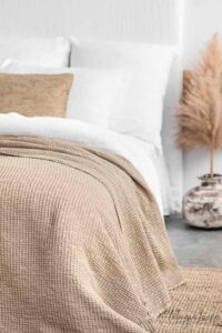 beige waffle blanket